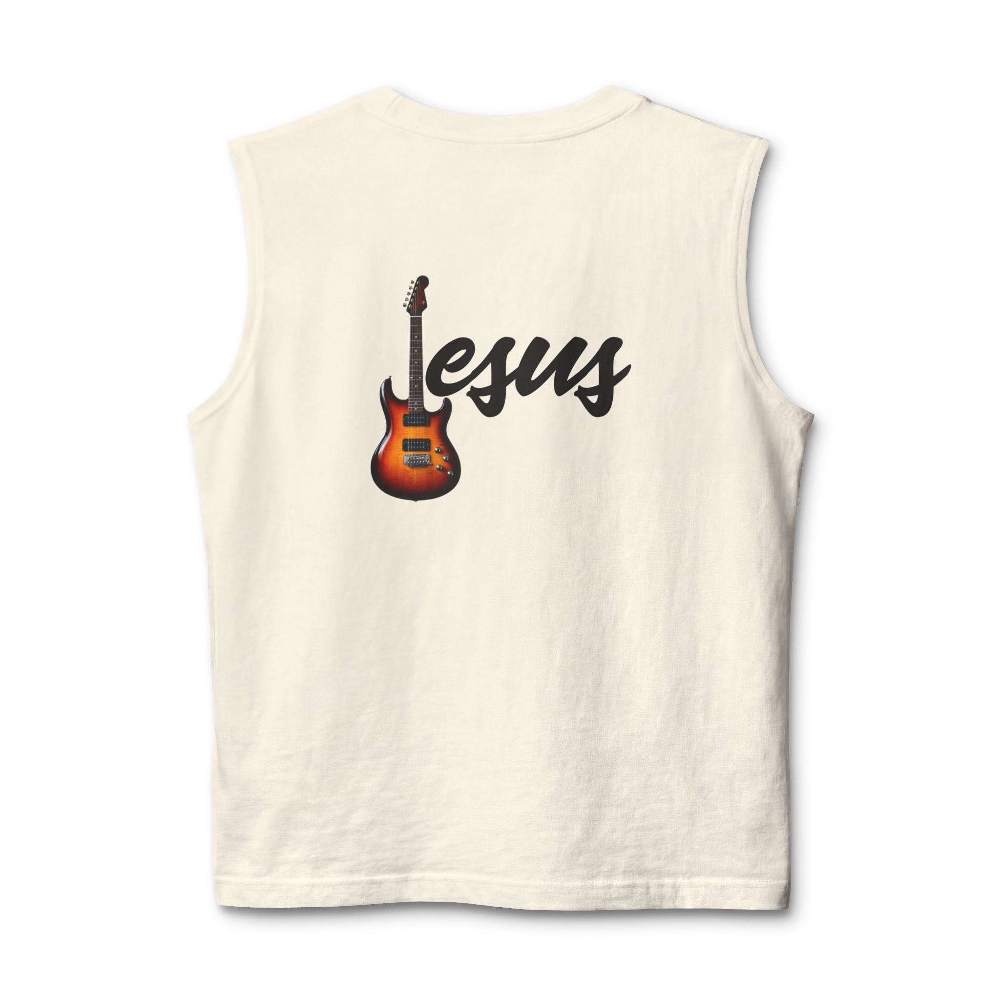 Jesus With Guitar, 2 Sided Unisex Jersey Muscle Tank