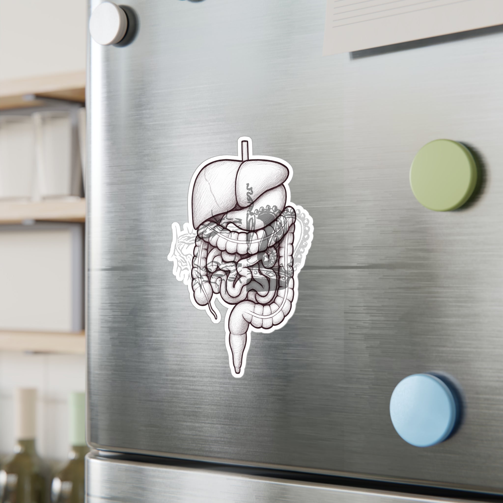 2 Crowns and Intestines, Kiss-Cut Vinyl Decals, Sticker