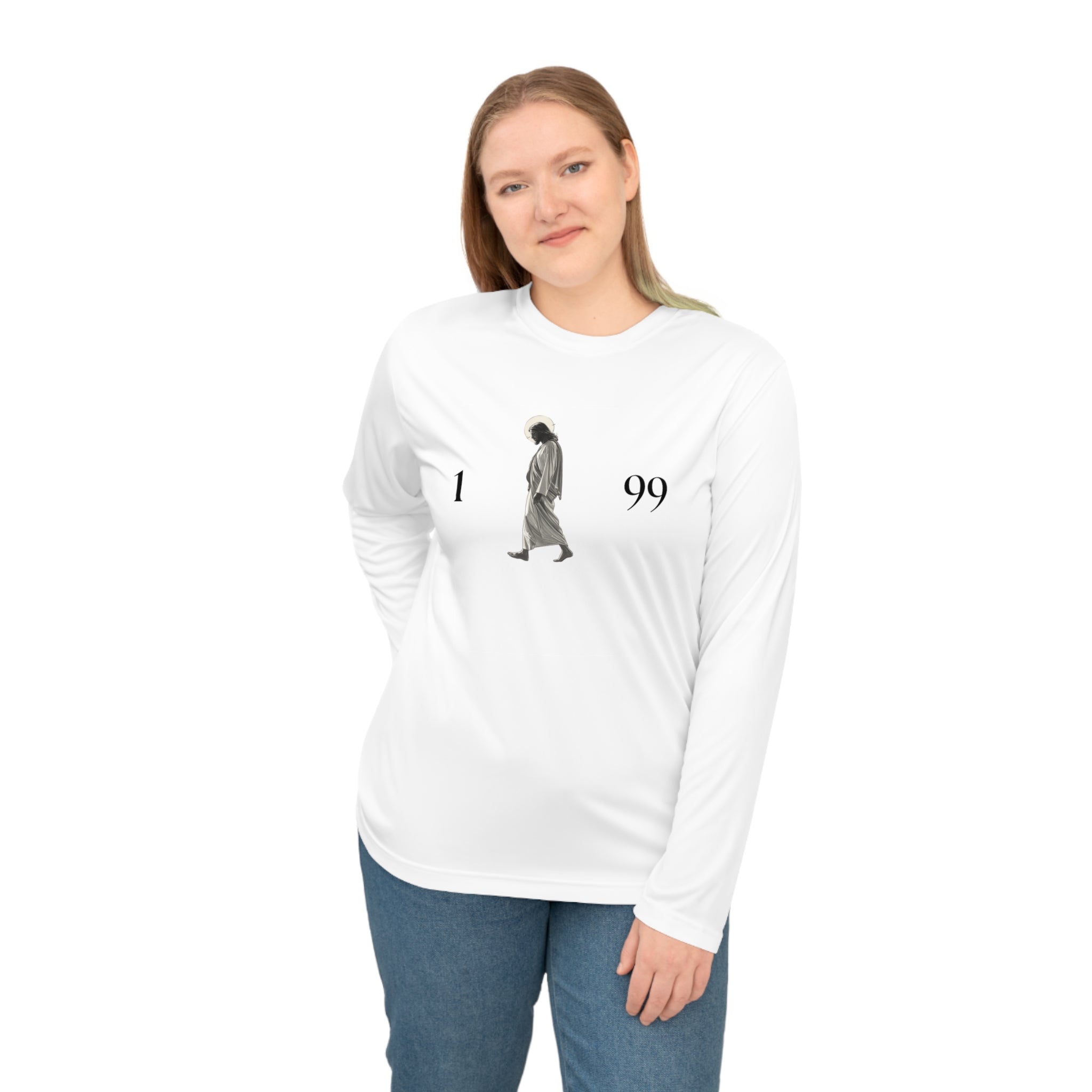 1 99 With Jesus, 2 Sided Unisex Performance Long Sleeve Shirt